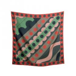 Pre Owned وشاح فالنتينو حرير متعدد الألوان منقط مربع