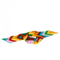 Pre Owned Valentino Multicolor Chevron Printed Silk Bandeau
