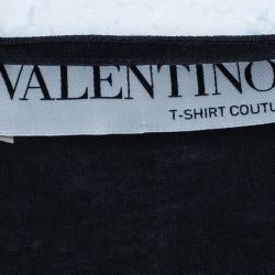 Pre Owned Valentino Black Beaded Top M