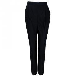 Pre Owned Valentino Black Satin Tailored Trousers M