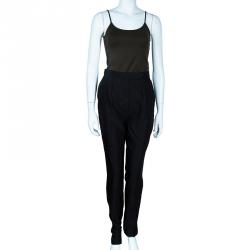 Pre Owned Valentino Black Satin Tailored Trousers M