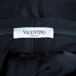 Pre Owned Valentino Black Satin Tailored Trousers M