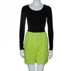 Valentino Yellow Lace Shorts S