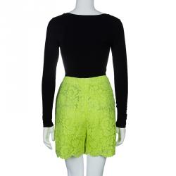 Valentino Yellow Lace Shorts S