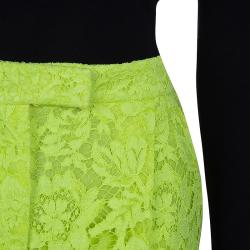 Valentino Yellow Lace Shorts S
