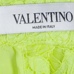 Valentino Yellow Lace Shorts S