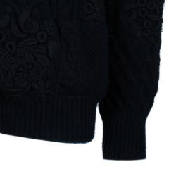 Pre Owned Valentino Black Embroidered Cardigan L