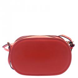 Pre Owned Valentino Red Leather Logo Go Crossbody Bag