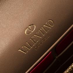 Pre Owned Valentino Beige Lace Print PVC Continental Wallet