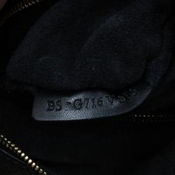 Pre Owned Valentino Black Leather C Rockee Studded Fringe Hobo Bag