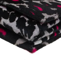 Pre Owned Valentino Pink Leopard Print Pony Hair Rockstud Va Va Voom Shoulder Bag