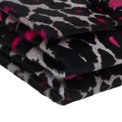 Pre Owned Valentino Pink Leopard Print Pony Hair Rockstud Va Va Voom Shoulder Bag