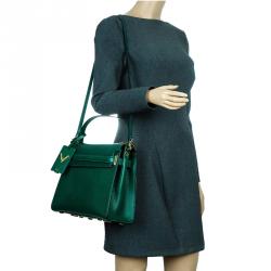 Pre Owned Valentino Green Leather My Rockstud Single Handle Satchel
