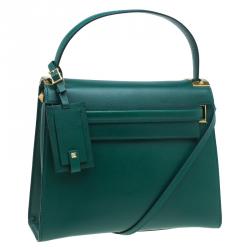Pre Owned Valentino Green Leather My Rockstud Single Handle Satchel