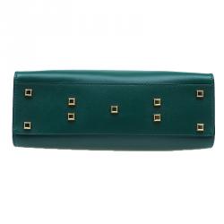 Pre Owned Valentino Green Leather My Rockstud Single Handle Satchel