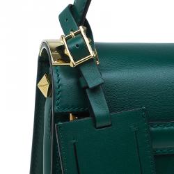 Pre Owned Valentino Green Leather My Rockstud Single Handle Satchel