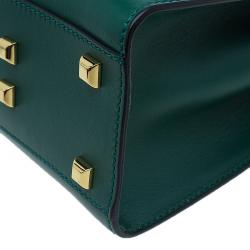 Pre Owned Valentino Green Leather My Rockstud Single Handle Satchel