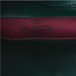 Pre Owned Valentino Green Leather My Rockstud Single Handle Satchel