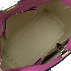 Pre Owned Valentino Pink Leather Small Rockstud Shopper Tote