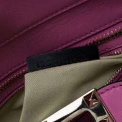 Pre Owned Valentino Pink Leather Small Rockstud Shopper Tote