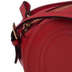 Pre Owned Valentino Red Leather Logo Go Crossbody Bag