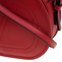 Pre Owned Valentino Red Leather Logo Go Crossbody Bag