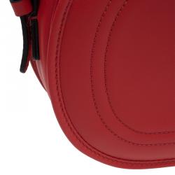 Pre Owned Valentino Red Leather Logo Go Crossbody Bag