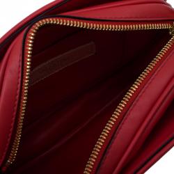 Pre Owned Valentino Red Leather Logo Go Crossbody Bag