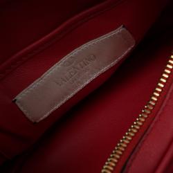 Pre Owned Valentino Red Leather Logo Go Crossbody Bag