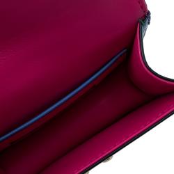 Pre Owned Valentino Multicolor Leather Mini Rockstud Lock Flap Crossbody Bag