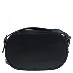 Pre Owned حقيبة كروس فالنتينو لوجو جو جلد أسود