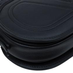 Pre Owned حقيبة كروس فالنتينو لوجو جو جلد أسود