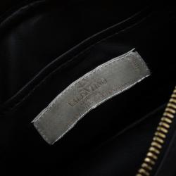 Pre Owned حقيبة كروس فالنتينو لوجو جو جلد أسود