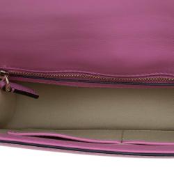 Pre Owned Valentino Pink Leather Rockstud Medium Glam Lock Flap Bag