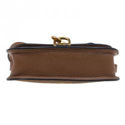 Pre Owned Valentino Brown Leather Small Snap Hook Closure Shoulder Bag