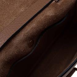 Pre Owned Valentino Brown Leather Small Snap Hook Closure Shoulder Bag