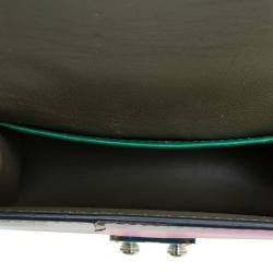 Pre Owned Valentino Camouflage Leather/Canvas Mini Rockstud Lock Flap Crossbody Bag