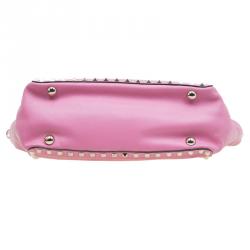 Pre Owned Valentino Pink Leather Mini Rockstud Tote