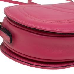 Pre Owned Valentino Pink Leather Logo Go Crossbody Bag