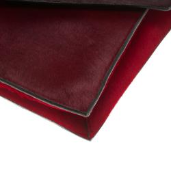 Pre Owned Valentino Red Two Tone Calf Hair Absolute Clutch