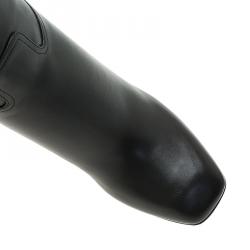 Pre Owned Valentino Black Leather Braided Strap Over the Knee Boots Size 37