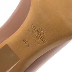 Pre Owned Valentino Blush Pink Leather Braided Over the Knee Boots Size 36.5