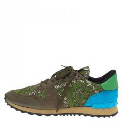 مملوكة مسبقًا حذاء رياضى فالنتينو دانتيل مكرمية برباط أخضر زيتونى مقاس 41