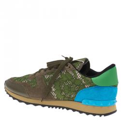 مملوكة مسبقًا حذاء رياضى فالنتينو دانتيل مكرمية برباط أخضر زيتونى مقاس 41