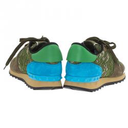 مملوكة مسبقًا حذاء رياضى فالنتينو دانتيل مكرمية برباط أخضر زيتونى مقاس 41