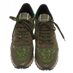 مملوكة مسبقًا حذاء رياضى فالنتينو دانتيل مكرمية برباط أخضر زيتونى م قاس 41