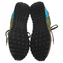 مملوكة مسبقًا حذاء رياضى فالنتينو دانتيل مكرمية برباط أخضر زيتونى مقاس 41