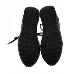 Pre Owned Valentino Multicolor Camo Butterfly Printed Rockrunner Sneakers Size 40