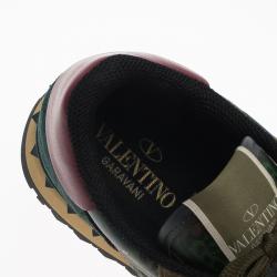 Pre Owned Valentino Multicolor Camo Butterfly Printed Rockrunner Sneakers Size 40