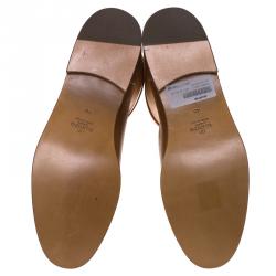 Pre Owned Valentino Brown Leather Rockstud Buckle Riding Knee Boots Size 40